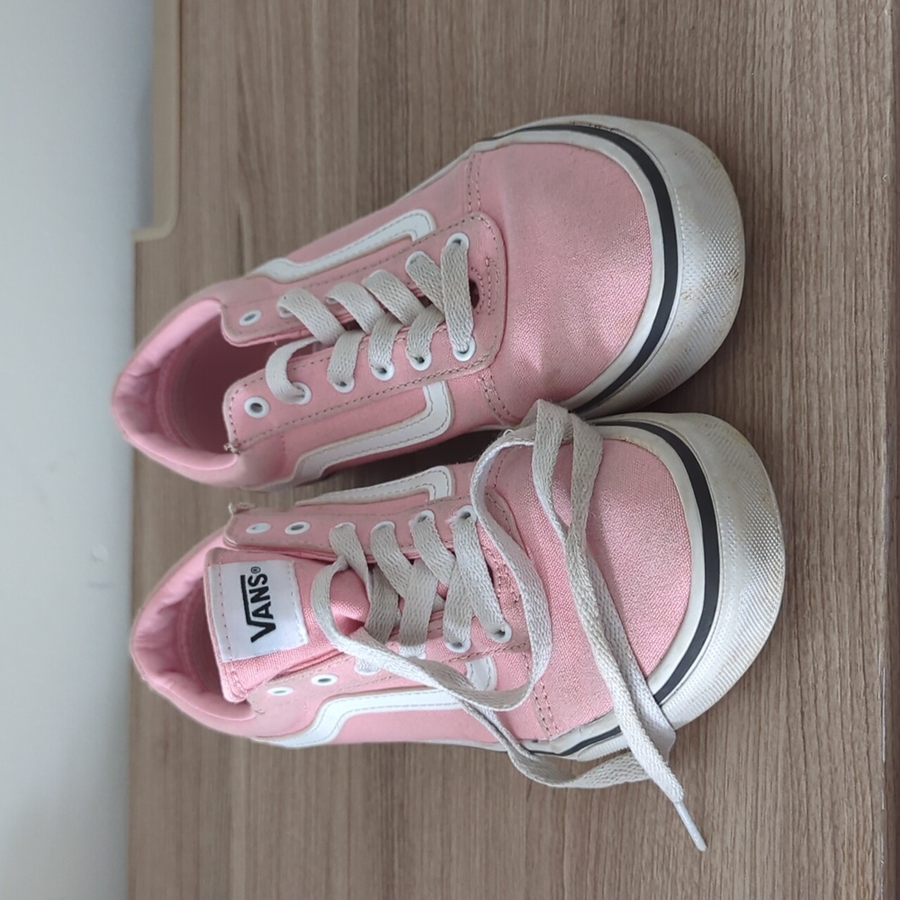 Vans Kids Pink and White Sneakers